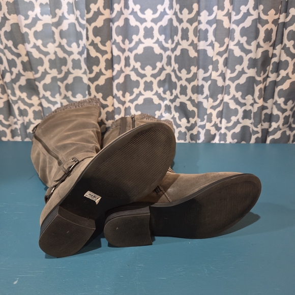 Torrid Taupe Knee-High Boots with Knit Cuff - Picture 2 of 4